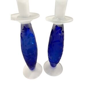 Pair of Glass Candlesticks
